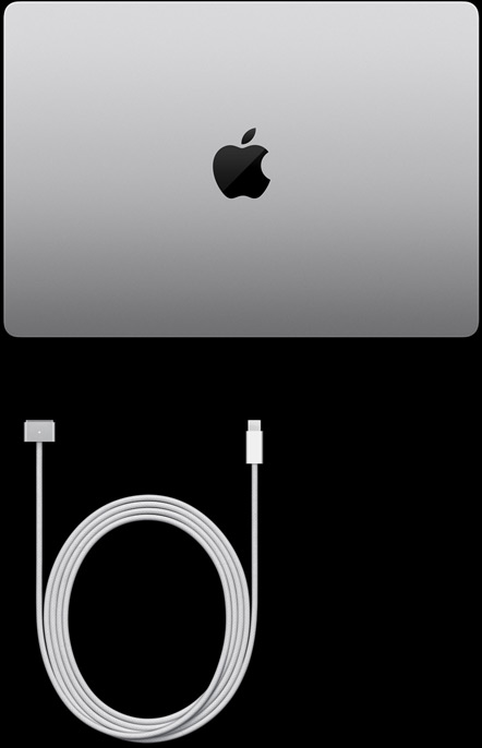 MacBook Pro de 14 pulgadas y cable de USB‑C a MagSafe 3
