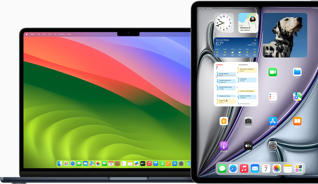 A MacBook Air és az iPad kijelzője