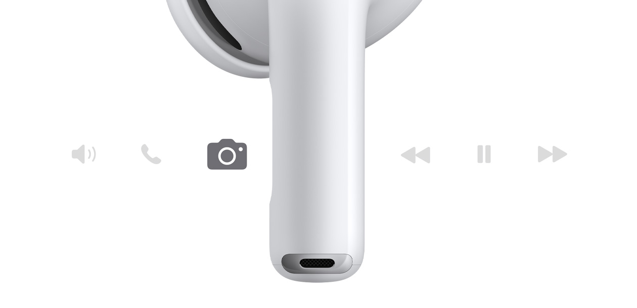 AirPods Pro 3, trådlös hörlur, vit, kort skaft