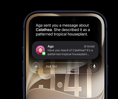 Imagen estática de Siri AI en la Dynamic Island de un iPhone 17 Pro