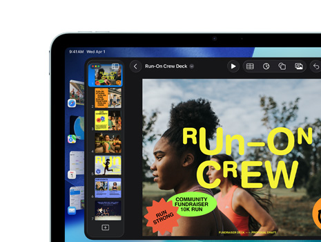 Una presentación de Keynote en la pantalla de un iPad.