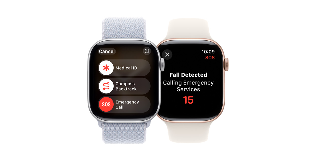 Apple Watch mit der Software für die Sturzerkennung.