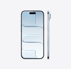 iPhone Air, önden dış görünüm, Gök Mavisi rengi, üst kısmın ortasında yer alan Dynamic Island, yandan dış görünüm, çok ince profil, yan düğme, Kamera Denetimi düğmesi